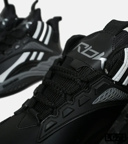 کفش کتانی ساق‌دار مشکی سفید خاکستری Reebok Shaq Attaq
