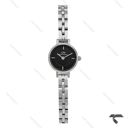 ساعت DW زنانه مینی Petite سیلور صفحه مشکی بندفلزی DW-10438-L