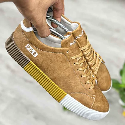 کفش اسپرت پول اند بیر pull&bear رنگ عسلی رویه حوله ای
