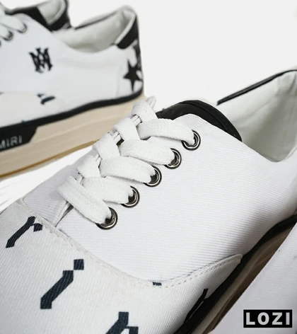 کفش اسنیکرزسفید مشکی Amiri Stars Text مدل 5988