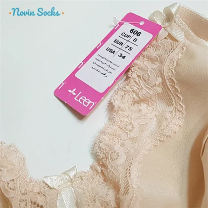 سوتین زنانه لین مدل فنردار گیپور گل‌دار کد 4680-606