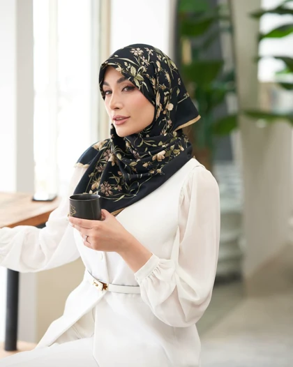 روسری ابریشم توییل تک‌رنگ (قواره 100) 30284