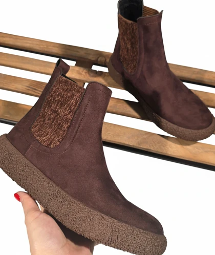 نیم بوت دوکش ساده زیره برفی 403