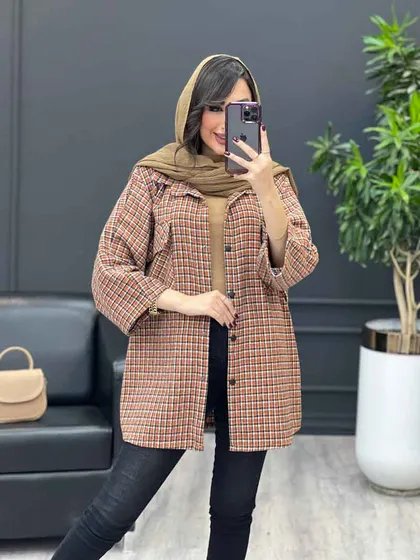 شکت چهارخونه آستین کیمینو