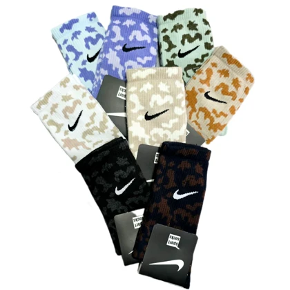 جوراب ساق بلند طرح پلنگی رنگی نخ پنبه اعلا 36-44