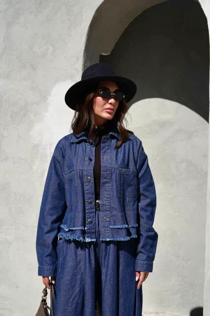 کت جین زنانه مدل ریش ریش جدید سنگشور