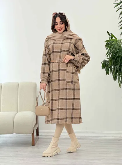 پیراهن چهارخونه تک جیب