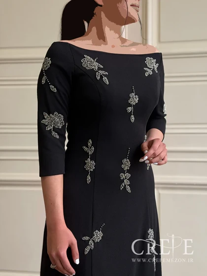 ماکسی آستین کوتاه سنگدوزی