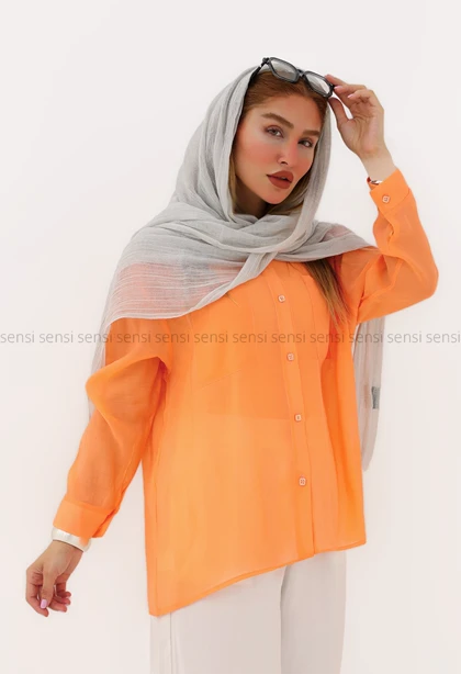 شومیز زنانه شیشه ای دوجیب کد1006427