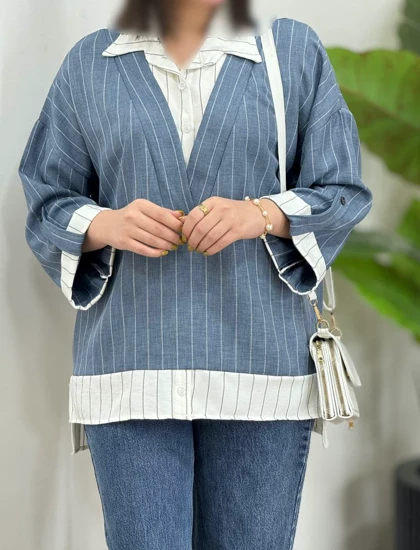 تونیک مانتویی یقه دار دیپلمات نیاز