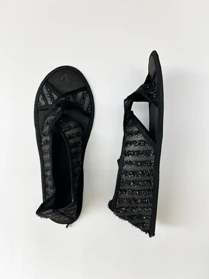 پاپوش زنانه گره‌ای مدل راه راه شاینی