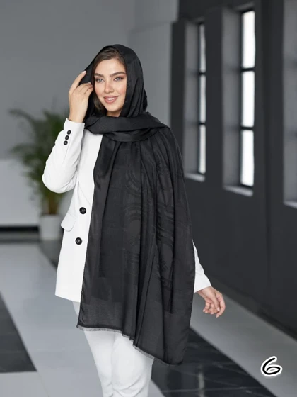 شال مشکی ژاکارد