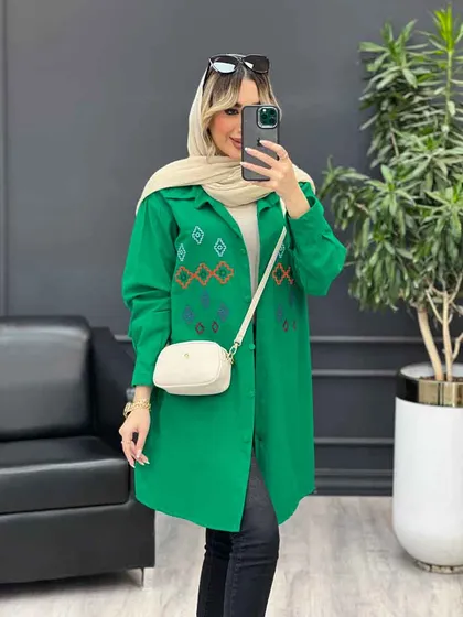 مانتو لینن طرح لوزی