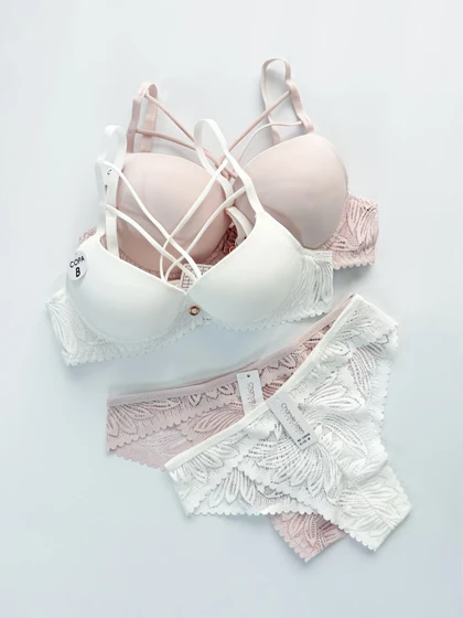 ست شورت و سوتین فنر دار هارنس دار گیپور