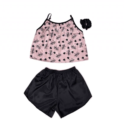 ست تاپ و شلوارک طرح قلب 059