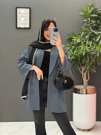 مانتو یقه آرشال آستین دودکمه