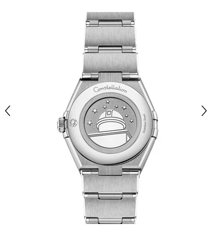 ساعت امگا کانسلیشن زنانه دورنگین فول سیلور ایندکس نگین Omega Constellation silver diamonds