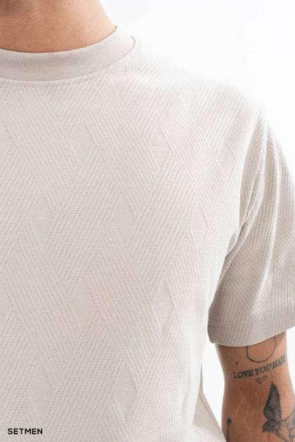 تیشرت مردانه ژاکارد یقه گرد