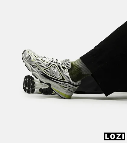کفش کتانی مردانه و زنانه سفید نقره ای لیمویی NEW BALANCE 1064 مدل 5626