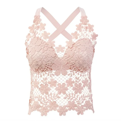 تاپ زنانه ماییلدا مدل گل‌گلی گیپوری کد 5474-1837