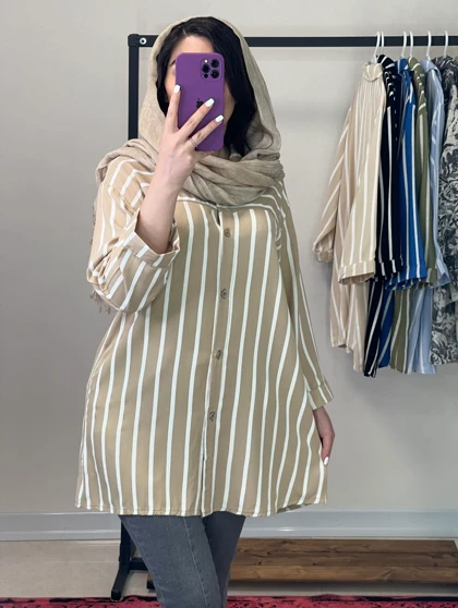 پیراهن دکمه دار یقه مردانه ویسکوز