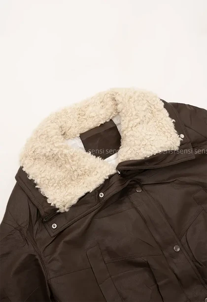 کاپشن چرم وارداتی یقه تدی کد1004847