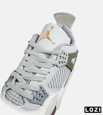 کتانی ساق‌دار زنانه و مردانه طوسی سبز Nike air jordan 4 مدل 8203