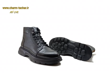 نیم بوت لوفر مردانه بندی بغل زیپ‌دار چرم طبیعی si160