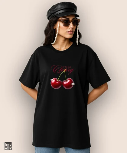 تیشرت لش مردانه و زنانه طرح گیلاس چری تابستانی کد 1120
