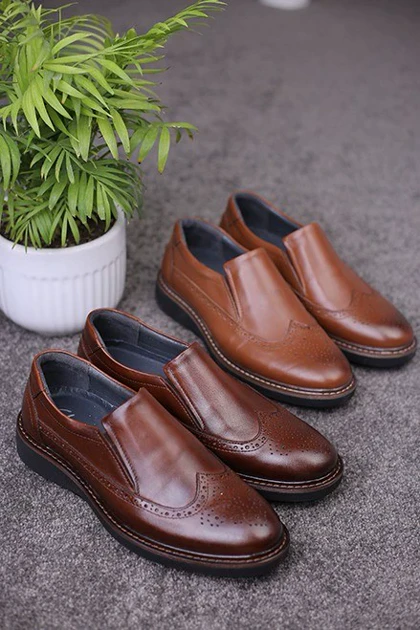 کفش چرم مردانه هشترک ساده کد820