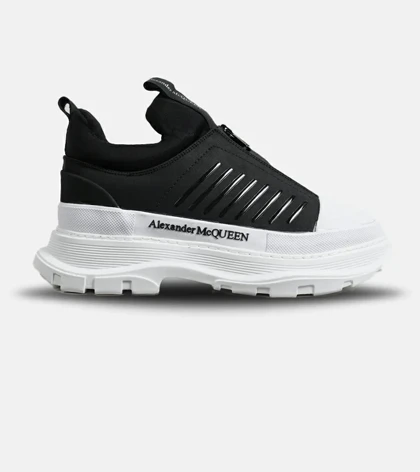 کفش کتانی نیم ساق مشکی سفید Alexander McQueen