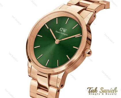 ساعت دنیل ولینگتون زنانه رزگلد سبز سایز کوچک DW-3837-28-L