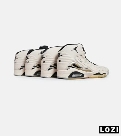 کفش کتانی ساق‌دار مردانه کرم Nike air jordan 6