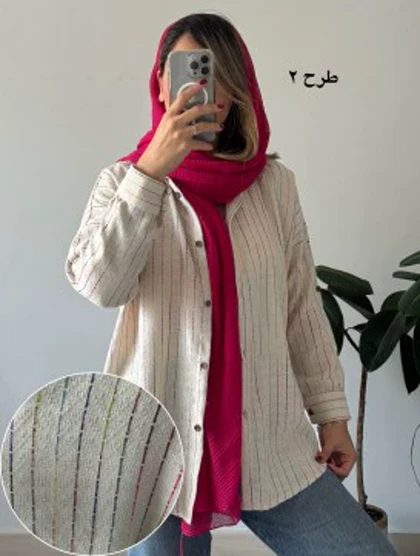 شومیز مانتویی لینن نچرال کوک دوزی
