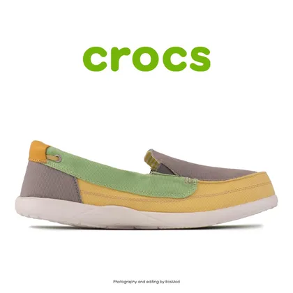 لوفر زنانه کراکس - Crocs Walu Canvas Loafer Smoke/Buttercup