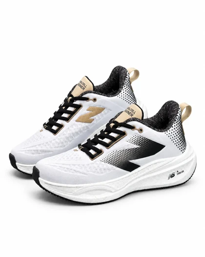 کفش کتانی رانینگ مردانه نیوبالانس زیره بست سفید مشکی New BALANCE