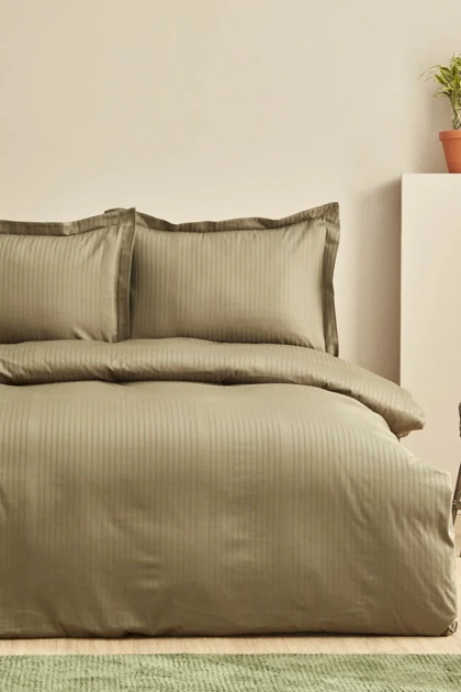 سرویس روتختی دو نفره Karaca Home مدل Uniq ساتن - خاکی