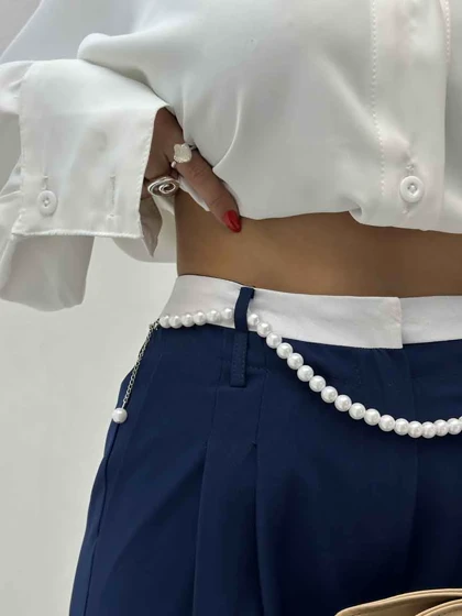 شلوار پارچه ای مرواریدی