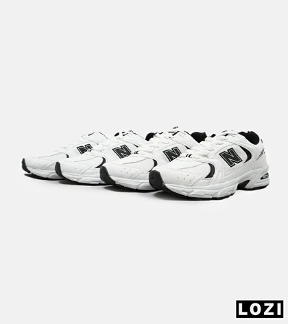 کفش کتانی مردانه و زنانه سفید مشکی NEW BALANCE 530 مدل 4974