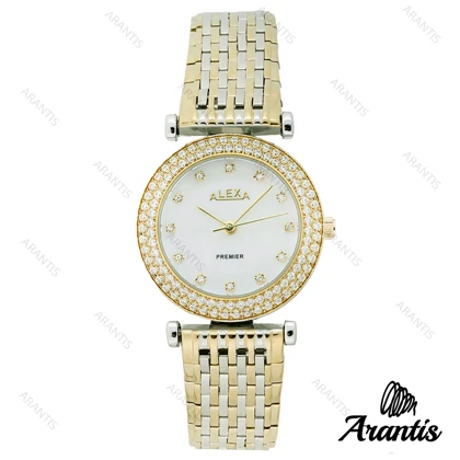 ساعت الکسا Premier 0105 زنانه دورنگ طلایی سیلور دورنگین w-10110
