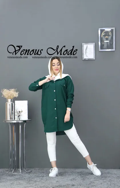 مانتو لینن تک دکمه