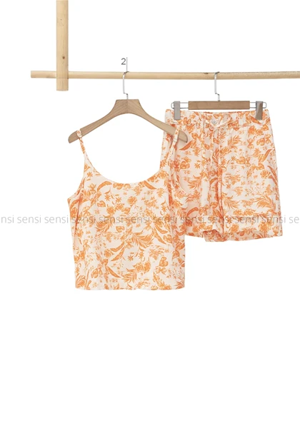 ست تاپ شلوارک طرح دار کد1005306