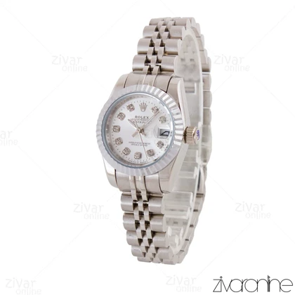 ساعت رولکس دیت جاست زنانه تمام نقره ای 105008