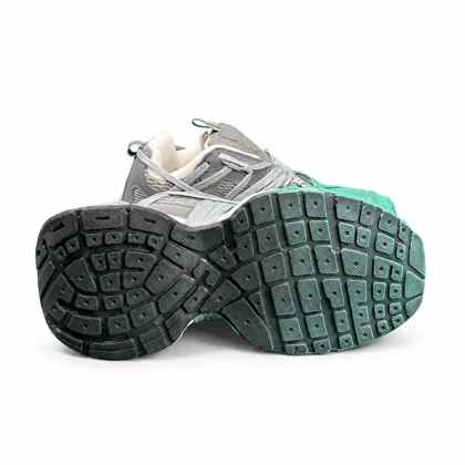 کفش کتانی مردانه مدل بالنسیاگا اسپایدر کاستوم طوسی سبز2 BALENCIAGA SPIDE