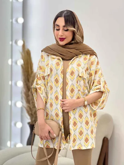 شومیز طرح لوزی دو جیب پاکتی