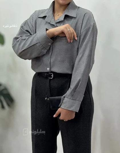 تونیک راه راه جلو دکمه