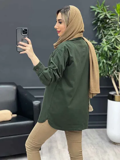 مانتو جلو دکمه دو جیب