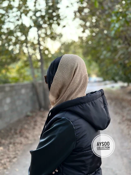 کاپشن آستین چرم