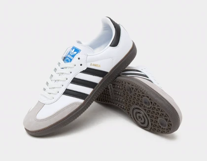 کفش اسپرت کتانی سامبا زنانه و مردانه سفید مشکی samba adidas کد 262501