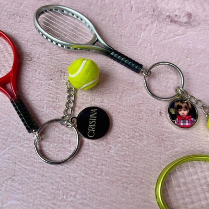 جاکلیدی و آویز کیف Mini Sports Key Chain سه بعدی طرح راکت تنیس